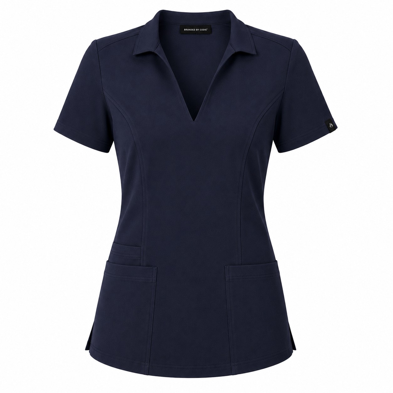 The Branded Top – Open Collar Midnight