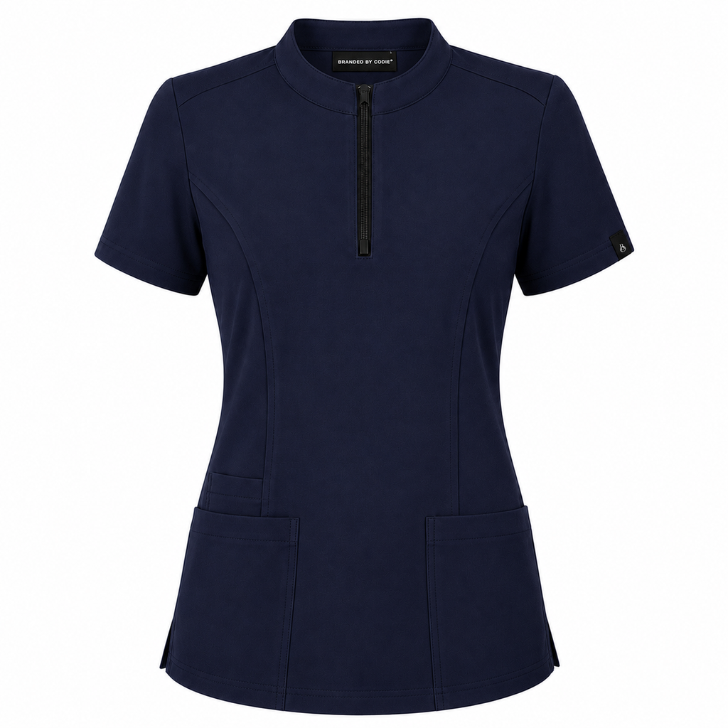 The Branded Top – High Zip Neck Midnight