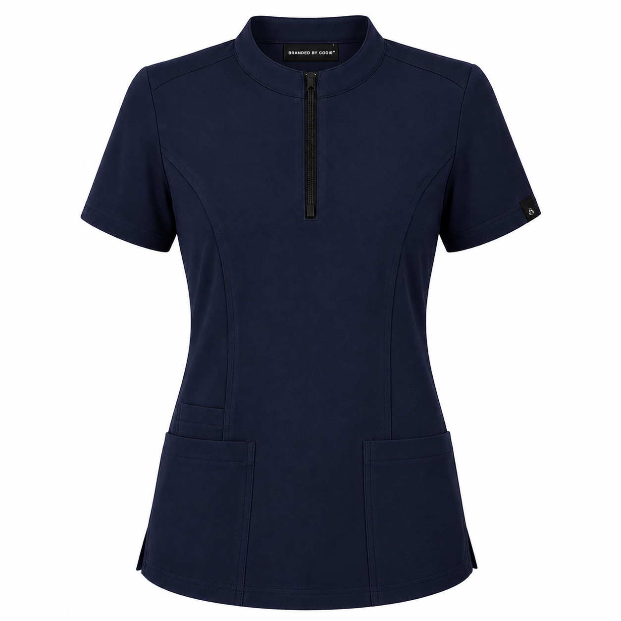 The Branded Top – High Zip Neck Midnight