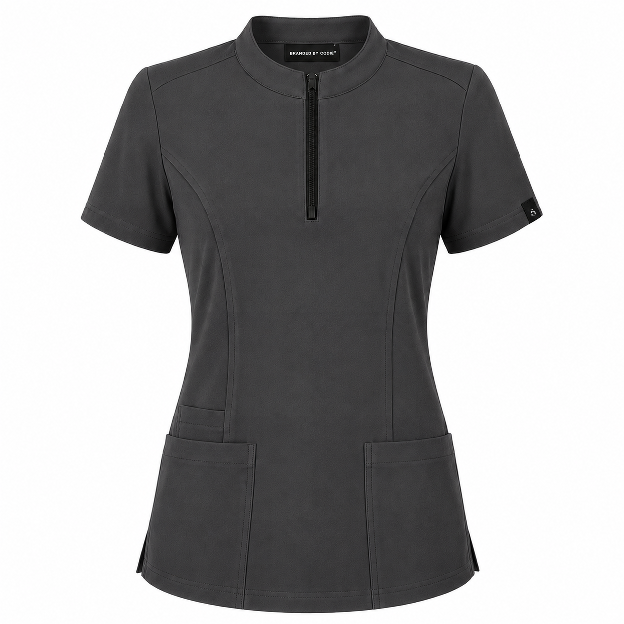 The Branded Top – High Zip Neck Charcoal