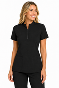 The Branded Top – High Zip Neck Black