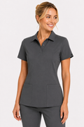 The Branded Top – Button Polo Charcoal
