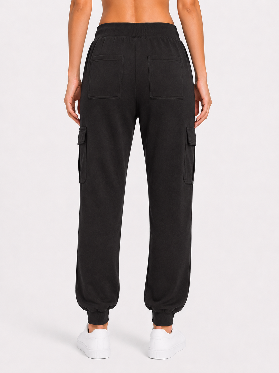 The Branded Trouser – Cuffed Cargo Black