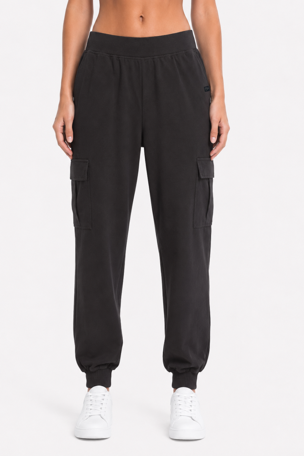 The Branded Trouser – Cuffed Cargo Black