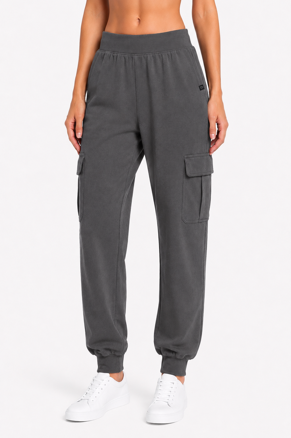 The Branded Trouser – Cuffed Cargo Charcoal