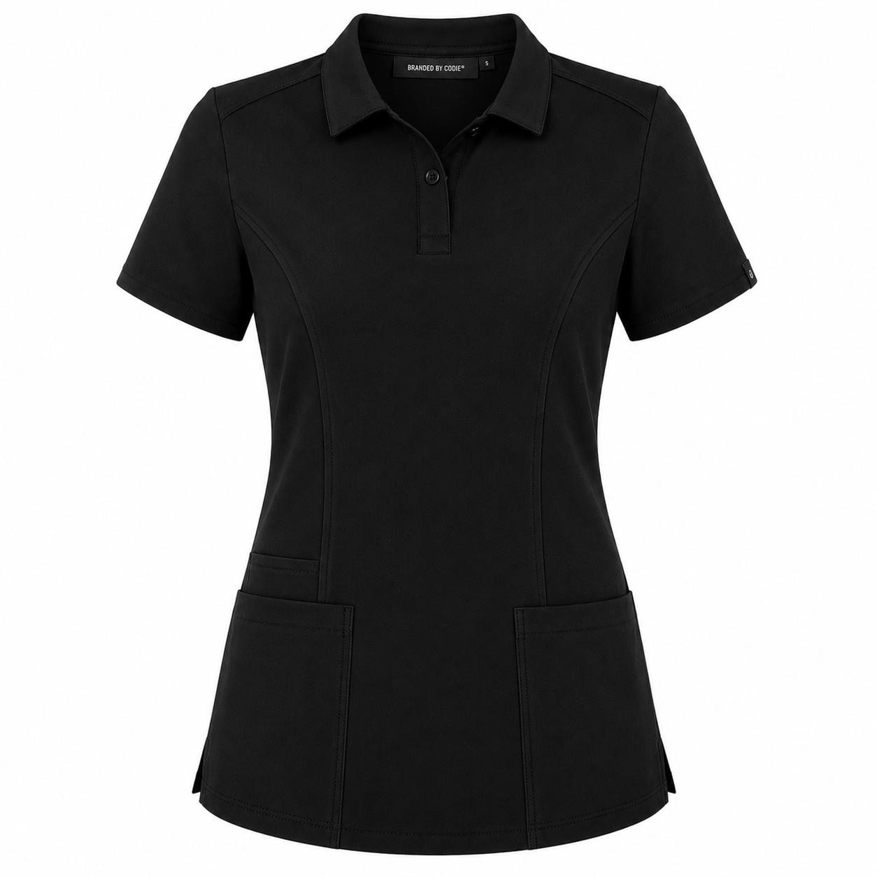 The Branded Top – Button Polo Black